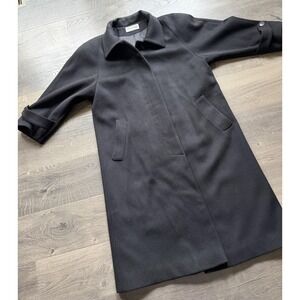 Vintage Black Wool Peacoat Size 12, Made in USA, Forecaster Of Boston